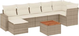 vidaXL Vidaxl - Juego De Sof&aacute;s De Jard&iacute;n Con Cojines Beige 8 Pzas Rat&aacute;n Pe
