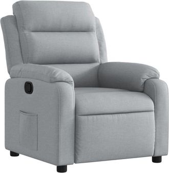 vidaXL Sillón reclinable de tela gris claro Vidaxl