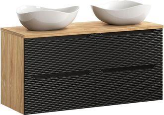 Petits Meubles Mueble lavabo 4 cajones estratificado Negro marrón