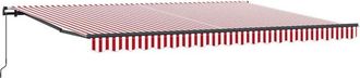 vidaXL Vidaxl - Toldo Retr&aacute;ctil Manual Red And White 450 X 350 Cm Tela
