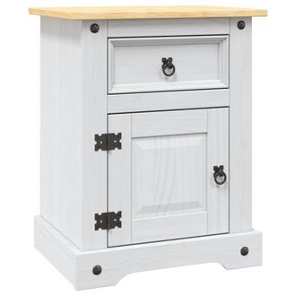 vidaXL Vidaxl - Mesita De Noche Corona Range Pino Mexicano Blanco 53x39x67 Cm
