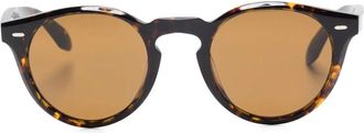 Oliver Peoples Occhiali da sole tondi con effetto tartarugato - Marrone