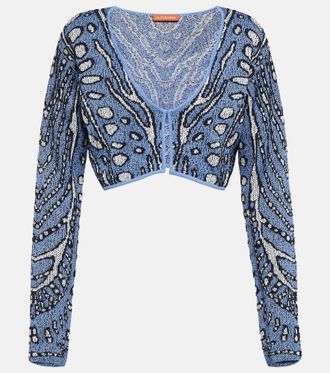 Altuzarra Damisi jacquard knit cropped cardigan