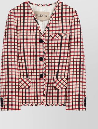 Valentino wool and cotton check pattern jacket