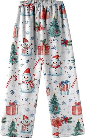 Generic Womens Christmas Pyjama Bottoms, Fleece Pyjama Bottoms, Womens Soft, Christmas Pyjama Bottoms with 3D Print, Comfortable Soft Christmas Pyjama Bottoms