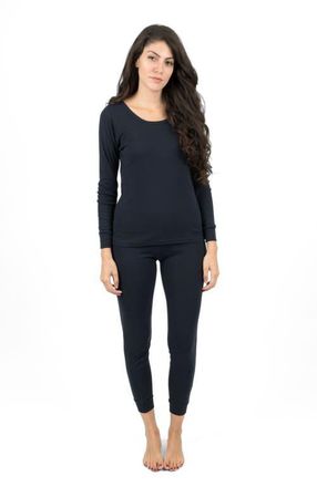 Leveret Womens Cotton Solid Matching Family Pajamas in Navy at Nordstrom, Size X-Large