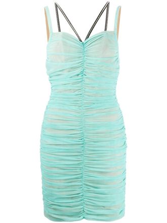 Philipp Plein gathered tulle mini dress - Black