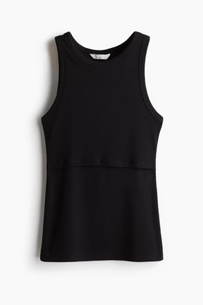 H&M MAMA Geripptes Still-Tanktop - Schwarz