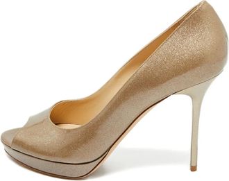 Jimmy Choo London Pumps in pelle a punta aperta - Oro