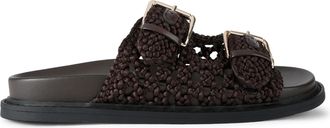 Kurt Geiger Womens Rhoda Sandals - Brown Fabric - Size UK 4