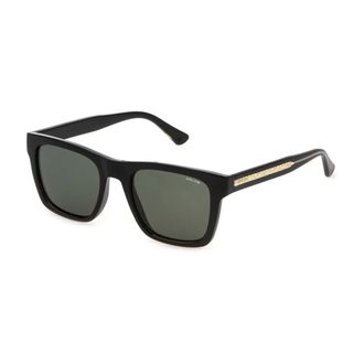 Police Sunglasses, unisex, Black, 52 MM, Stylish Avatar Sunglasses with Green Lenses