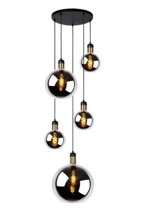 Lucide JULIUS Dimmable Stylish Indoor Vintage Cluster Pendant Light 5xE27 in Grey