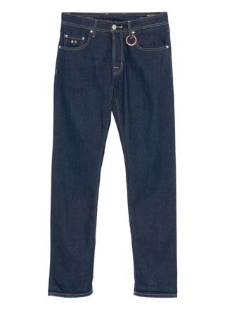 Sartoria Tramarossa ring-detail five-pocket jeans - men - Polyester/Elastane/Cotton - 32 - Blue