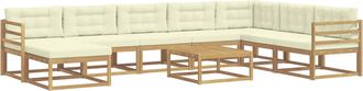 vidaXL Conjunto De Sof&aacute;s De Exterior 9 Uds. Blanco Y Crema Vidaxl