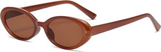 Generic Womens Small Frame Outdoor Sunglasses Vacation Mens Commuter Decorative Sun Glasses(Brown)
