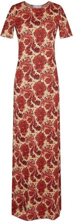 Paco Rabanne paisley-print maxi dress - women - Viscose/Cotton/Elastane/Polyamide - 38 - Red