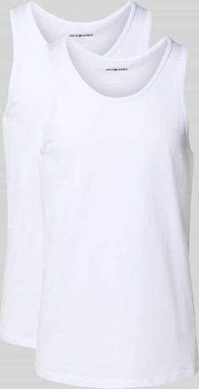 Jack & Jones Jack & Jones Tanktop mit geripptem Rundhalsausschnitt im 2er-Pack in Weiss, Größe XXL
