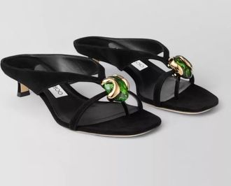 Jimmy Choo London leather embellished thong sandals