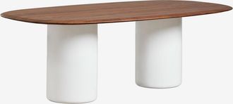 Sklum Mesa De Comedor Ovalada En Mdf Y Cemento Lysander Sklum 220 X 110 Cm