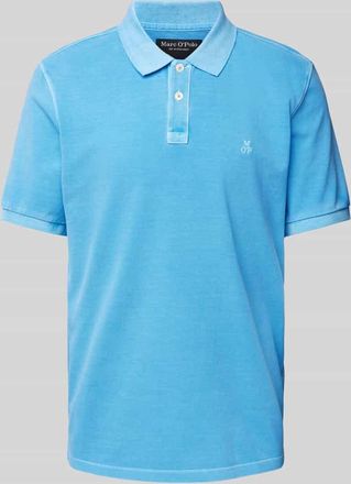 Marc O'Polo Regular Fit Poloshirt aus reiner Baumwolle mit Logo-Stitching in Ocean, Größe S