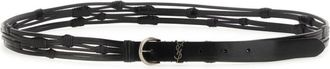 Saint Laurent Black Crescent Moon Buckle Belt