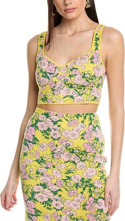 Carolina Herrera Thick Strap Bustier Silk-Blend Crop Top