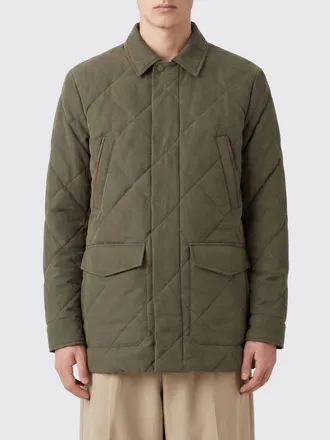 Canali Quilted Padded Technical Fabric Jacket with Classic Collar