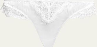 Kiki De Montparnasse Sensuel Lace-Trim Silk Thong