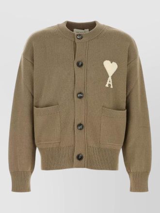 Ami wool blend cardigan front pockets