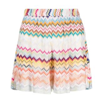 Missoni Short Shorts, female, Multicolor, Size: L Viscose Lam&eacute; Shorts with Micro Zigzag