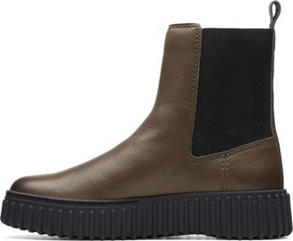 Clarks Womens Torhill Maple Chelsea Boot, Dark Olive Leather, 7.5 UK