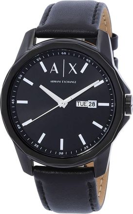 A|X Armani Exchange Three Hand Day-Date Quartz Black Dial Mens Watch AX7147SET