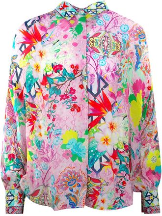 LOréal Inoa Keukenhoff 120216 Pink Long Sleeve Blouse Silk Shirt