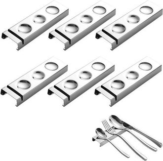 OEM Soporte Para Cubiertos De 6 Piezas - Acero Inoxidable (plateado) - Para Palillos, Cucharas, Cuchillos Y Tenedores (14,5 X 4,5 X 1,5 Cm)