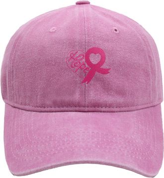 Generic Adjustable Baseball Cap Embellished with Pink Ribbon Symbol Breast Cancer Awareness Hat for Men or Women Ideal International Month Accessory