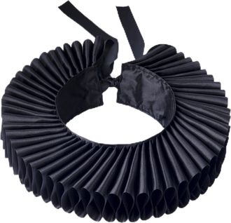 Generic Fake Collar Detachable Collars Black Victorian Style Pleated Ruff Collar Half False Shirt Blouse Collar, Gothic Renaissance Cosplay Neck Accessory for