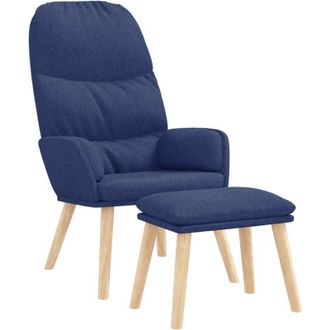 vidaXL Sill&oacute;n De Relax Con Reposapi&eacute;s Tela Azul Vidaxl