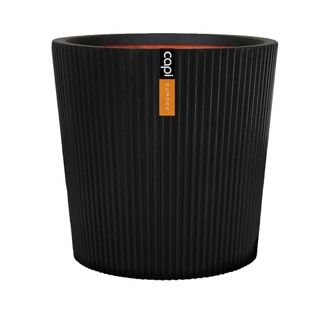 Capi Europe Maceta C&oacute;nica Groove Nl - Pl&aacute;stico - Negro - 36 X 34 - Capi Europe