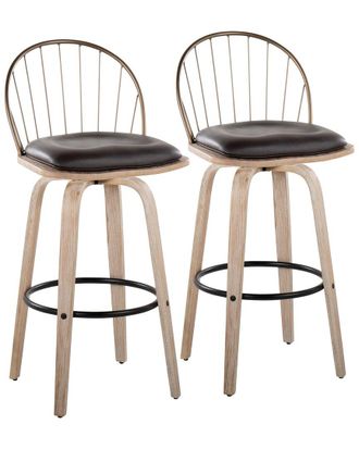 LumiSource Set Of 2 Riley 30In Fixed-Height Barstools
