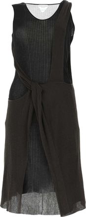 Bottega Veneta Womens Two-tone Cotton Blend Dress - Black - Size EU 38 (Womens)