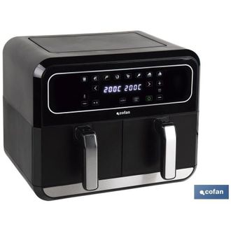 cofan Freidora De Aire Dual 8 L 1700 W, Freidora De Aire Que Cuenta Con Dos Cubetas Antiahderentes, Libres De Bpa Y Extra&iacute;bles, Con Las Que Podr&aacute;s Cocinar D