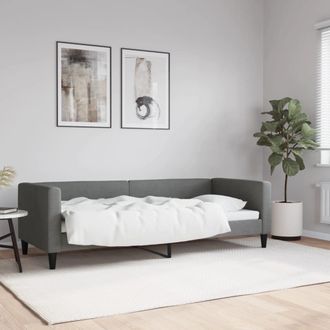vidaXL Sof&aacute; Cama Sin Colch&oacute;n Tela Gris Oscuro 80x200 Cm Vidaxl