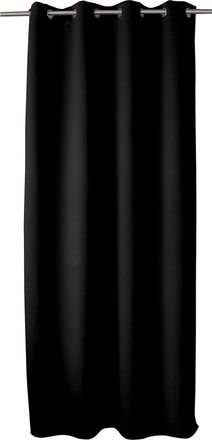 OEM Cortina Opaca, Ojales Plateados, Negra, 140x300cm, 100% Poli&eacute;ster