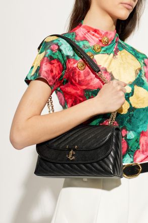 Jimmy Choo London Shoulder Bag Curve, Womens, Black