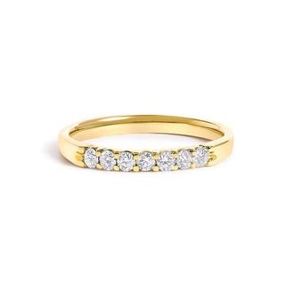 House of Brilliance 14K Gold 1/10 Ctw Diamond 7 Stone Band Ring in Yellow Gold at Nordstrom, Size 6.5