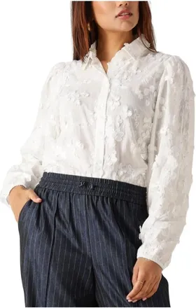 Aaiko Dames, Blouses & Shirts, Wit, Maat: XL Linnen