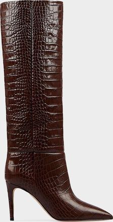 PARIS TEXAS 85MM Croc-Embossed Boots