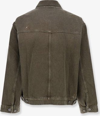 Represent Mens Distressed Denim Jacket Brown Cotton