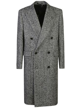 Lardini herringbone coat - Black