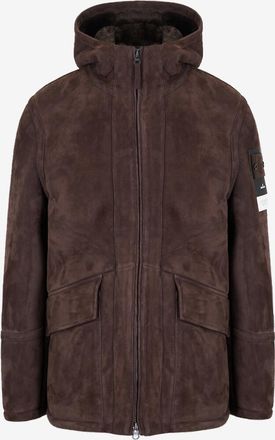 Stone Island Wildleder-Stehkragenmantel mit Prestigefaktor